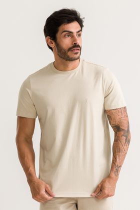 CAMISA BÁSICA LEVE LEVEZA BEGE MÉDIO