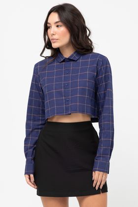 CAMISA CROPPED MANGA LONGA FEMININA WICKLOW