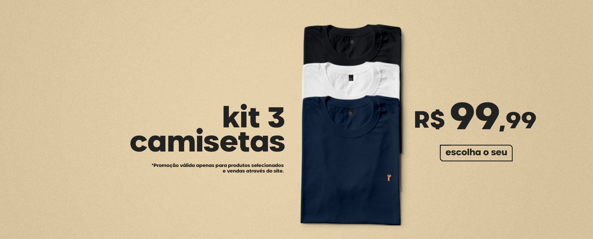 kit 3 camisetas